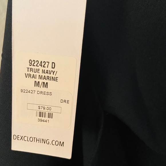 NWT navy Dex Clothing dress with back cutout - Picture 3 of 3
